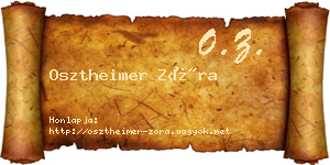 Osztheimer Zóra névjegykártya